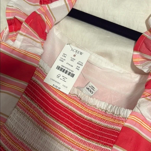 J. Crew Red and White Ruffled Tiered Sundress - Picture 2 of 2